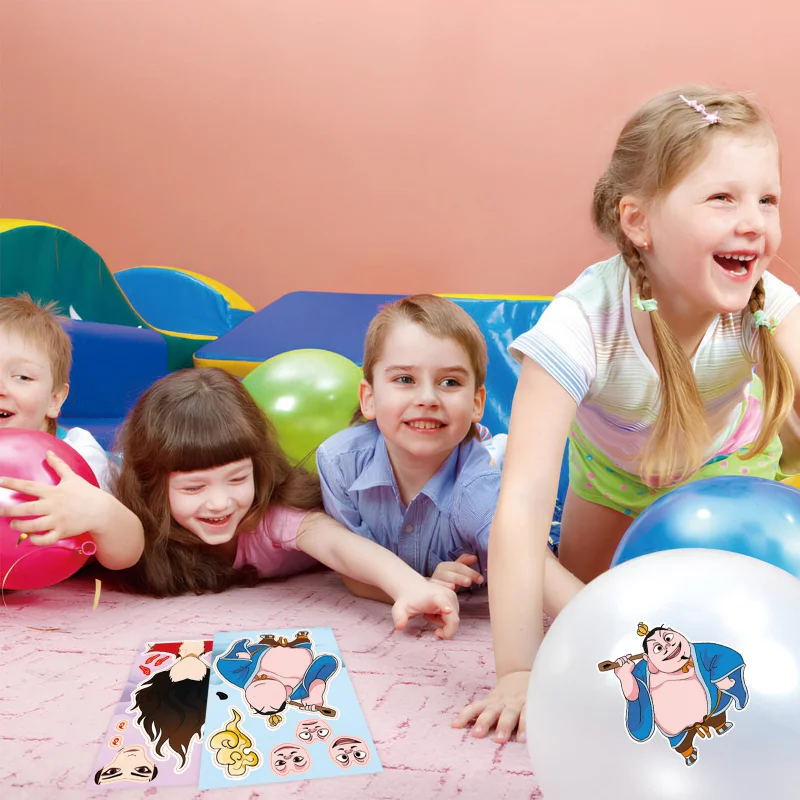 8Pcs/Set Nezha Face Changing Set Personalized CreativeMake a faceGraffiti Stickers for Earphones, Refrigerators, and Notebooks