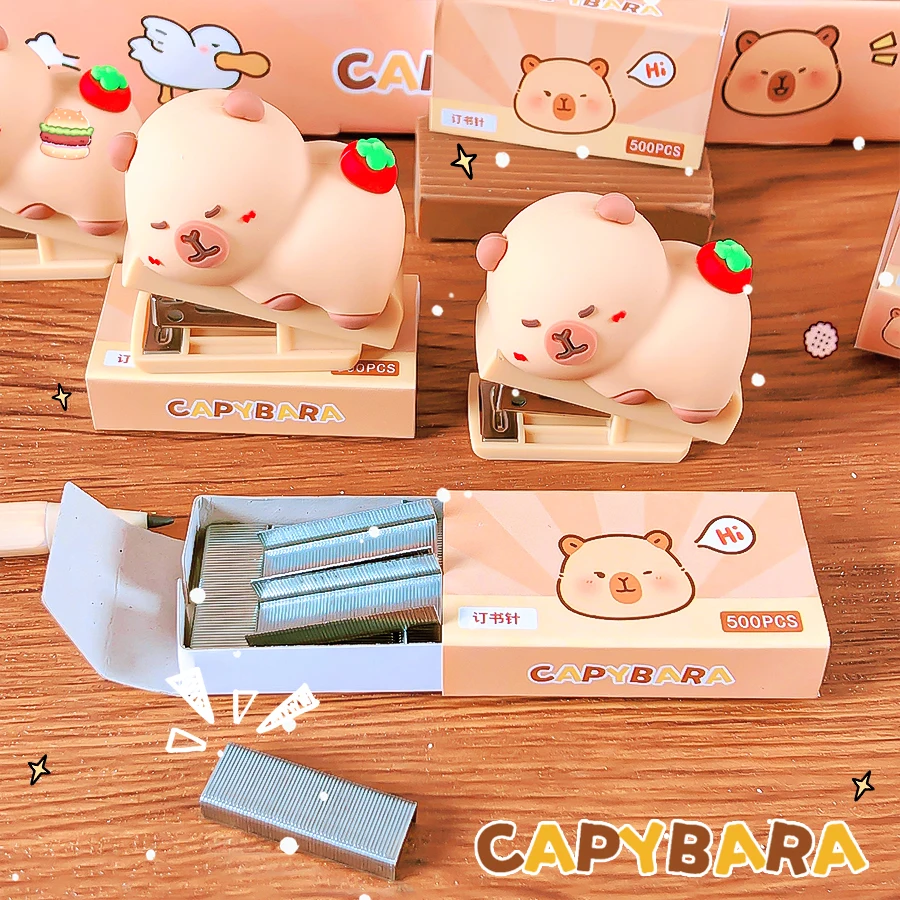 school useful offices accessories binding supplies school supplies stationery Stapler cute capybara mini stapler Binding machine
