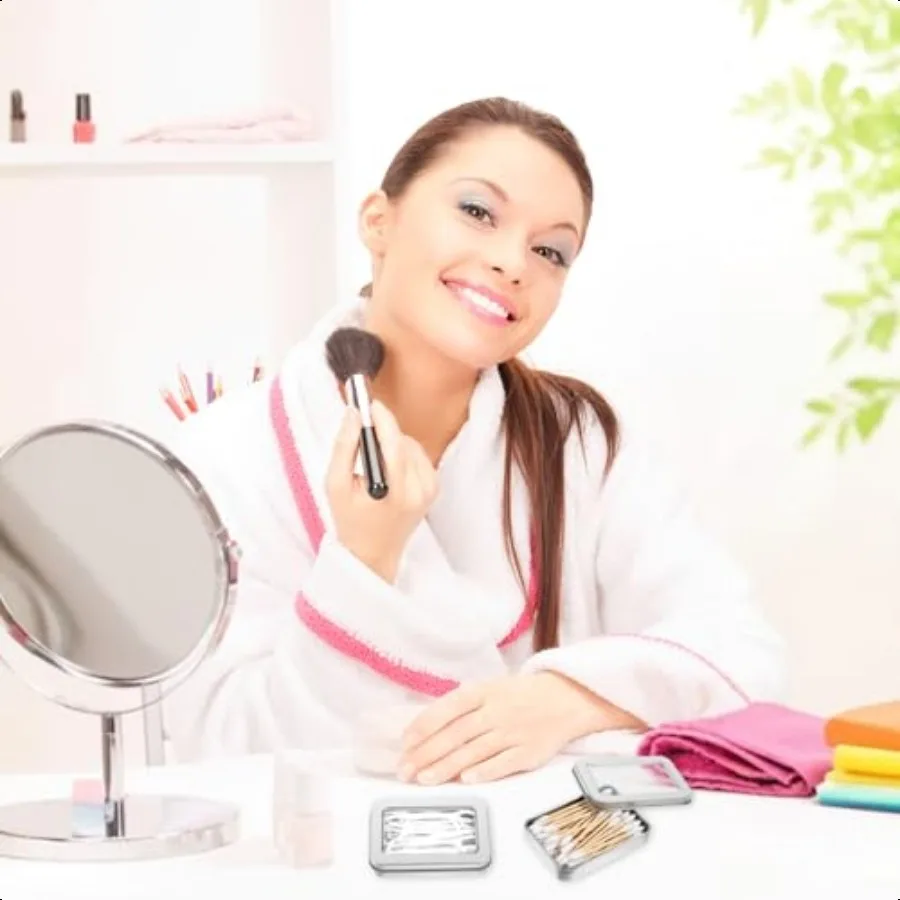 Étui de choix de fil dentaire Portable, 2 pièces, étui Qtips de voyage avec couvercle anti-poussière, distributeur de fil dentaire rechargeable pour voyage hôtel vide M