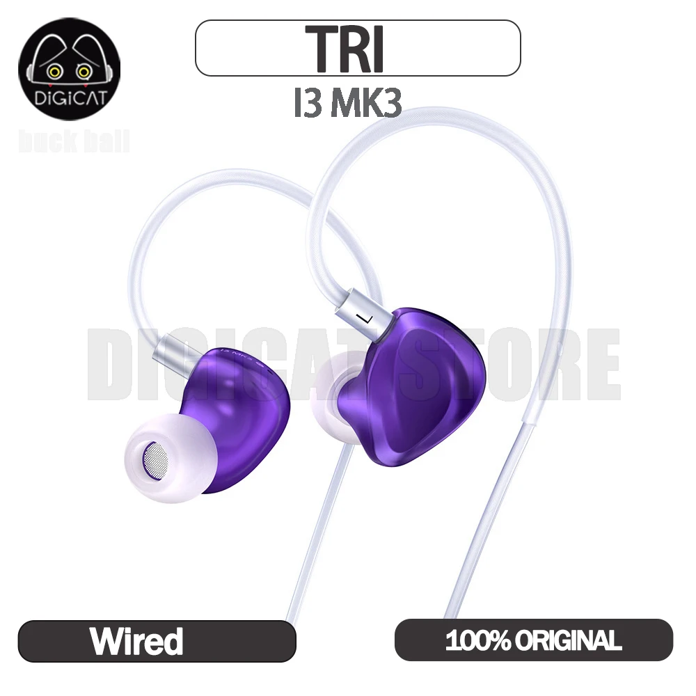 TRI i3 MK3 Earbuds Surround Ear Wired Headphones Dynamic Unit HIFI Music Earphones In-Ear Custom CNC Office Gaming Earphone Gift