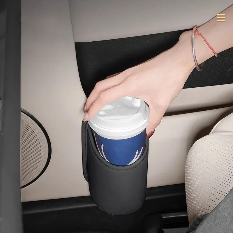 Premium PU Car Cup Coaster Anti Slip Noise Isolation Auto Cup Pad War Resistant Easy Clean Interior Decor for Cars SUV