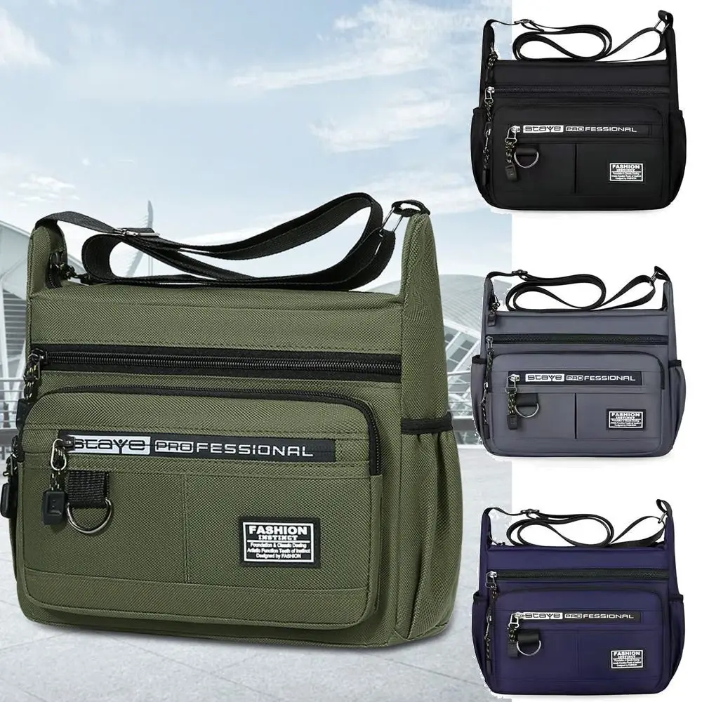 

Water Resistant Shoulder Messenger Bag Crossbody Nylon Casual Crossbody Bag Multi Pockets Large Capacity Storage Bag Travel