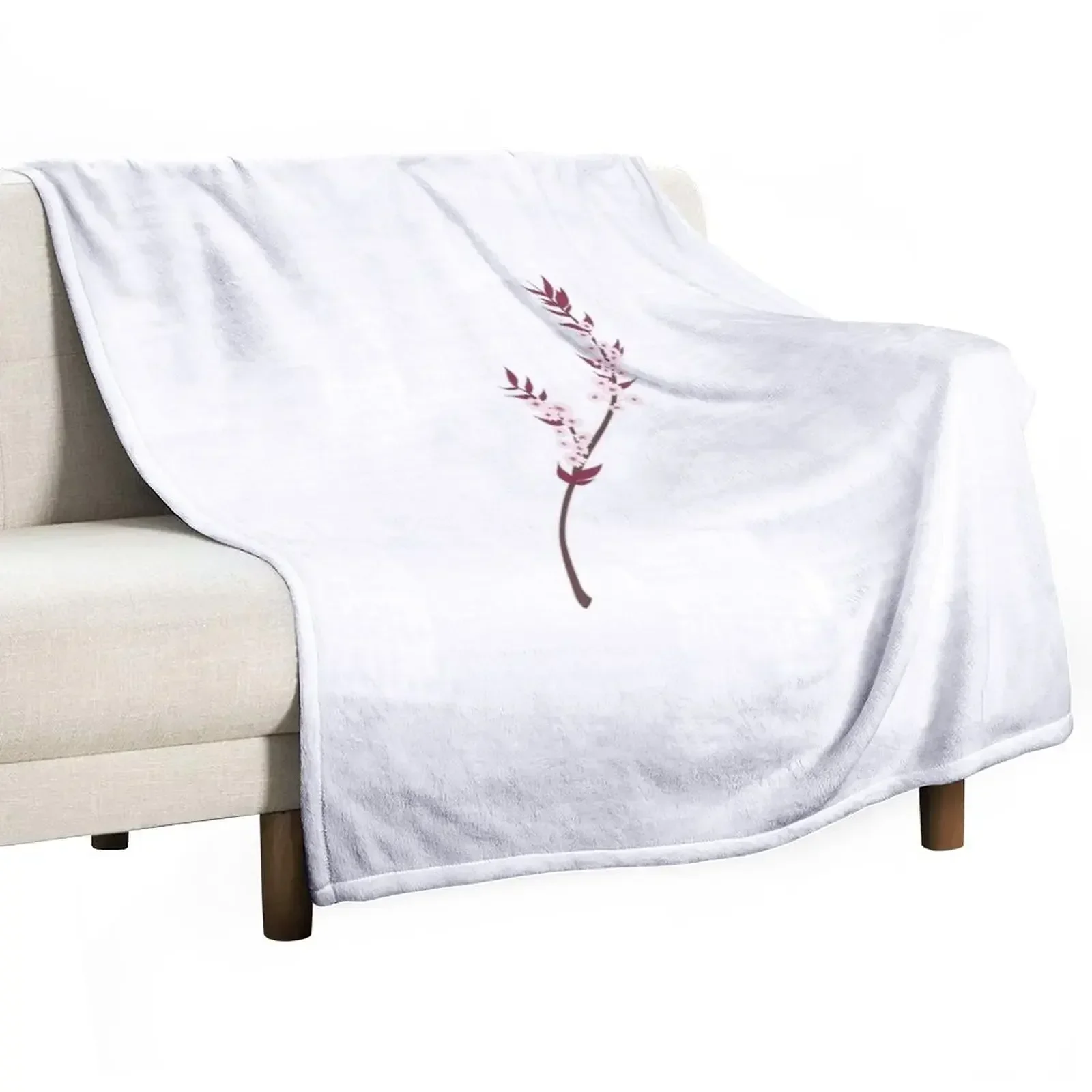 

Pink Flowers; Red Leaves Throw Blanket Extra Large Throw Single Blankets