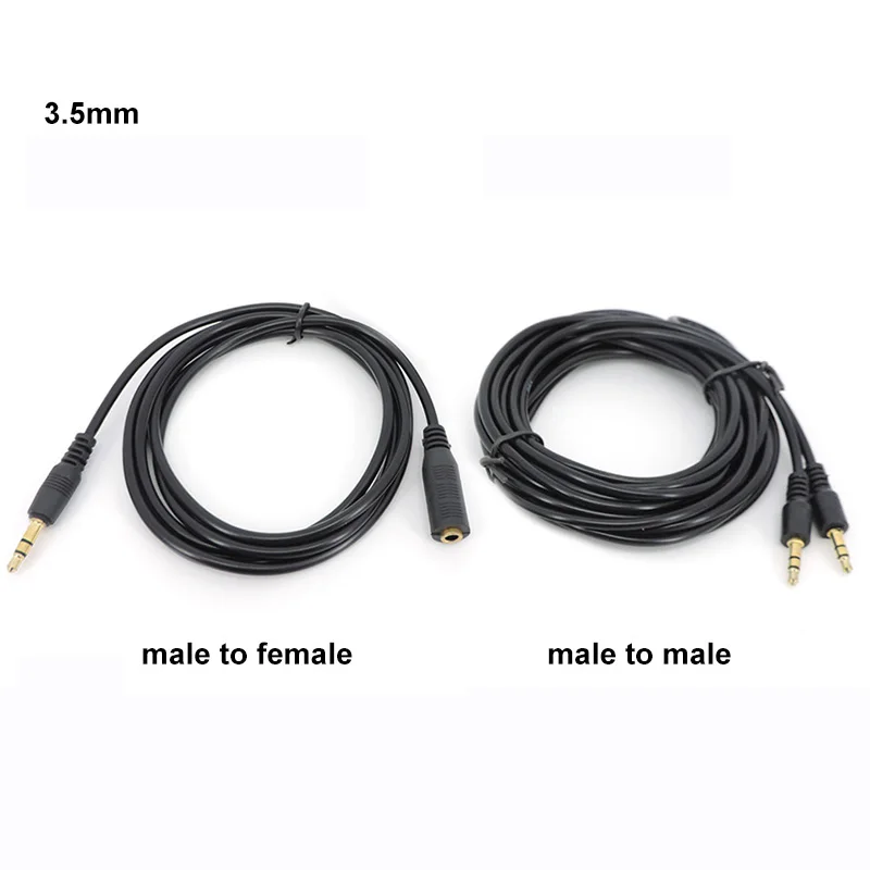 Audio Extension Cord 3.5 Stereo AUX jack 3.5mm Cables Vehicle connecting Line Male to Male 1.5m/3m/5M W28