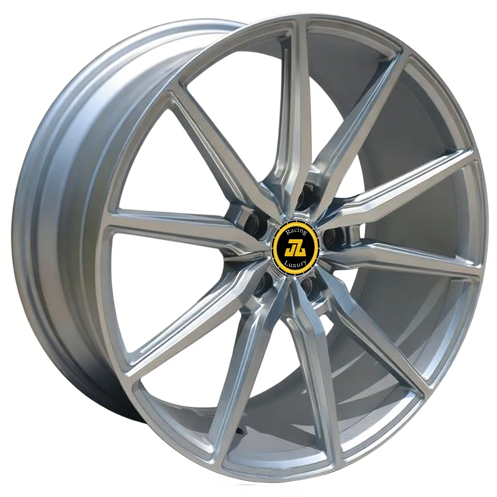 20*8.5 Et35  20*10 Et40  Matte Silver Face with Milled Spoke Grooves Sport Alloy Wheels 5*120 72.56  for