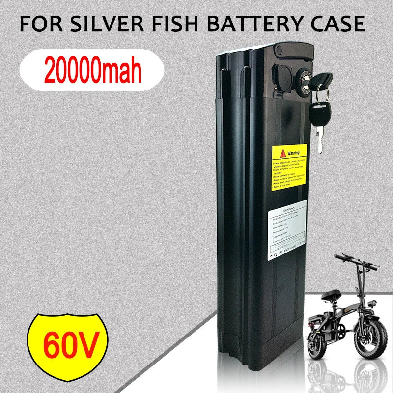 

Ebike Battery 60V 20Ah Lithium ion Battery Pack for Silver Fish Style Electric Bike Battery with Aluminum Case Anti-theft Lock