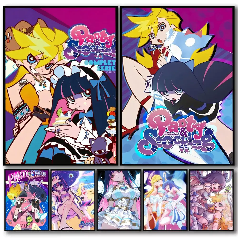Anime P-Panty S-Stocking Garterbelt Poster Decorative Wall Art Stickers Mural Photo Print for Home Living Room Hallway Decor