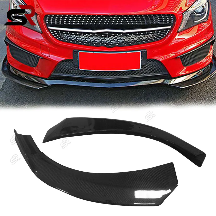 For Mercedes-Benz CLA-Class W117 C117 CLA250 260 CLA45 2013-2015 Carbon Fiber Front Bumper Splitter Bezel Parts Auto Parts