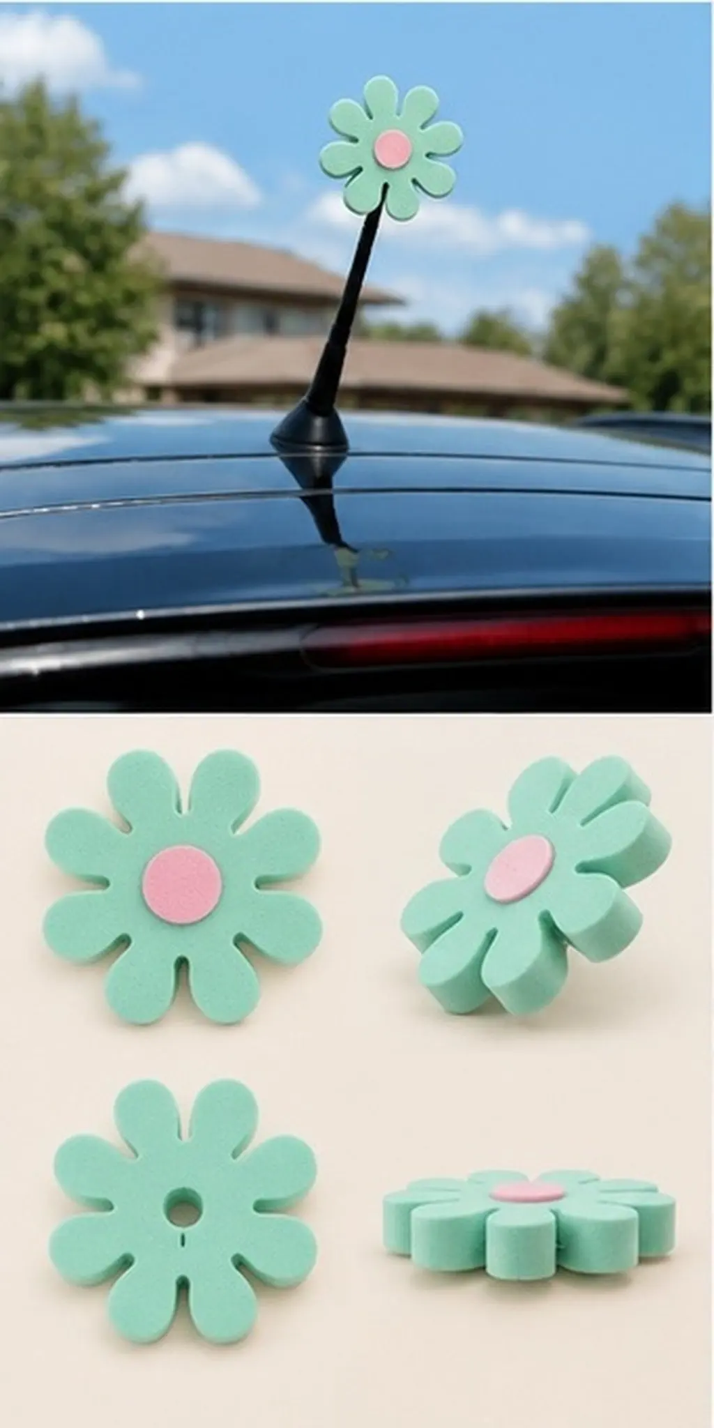 10Pcs Car Antenna Decoration Funny Flower Ball Topper Cute Auto Accessories Vehicle Exterior Parking Identifier for Suvs Trucks