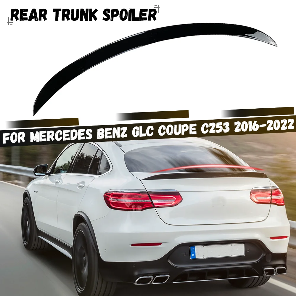 Car Rear Trunk Roof Spoiler Splitter Rear Spoiler Cap Rear Boot Lip For Mercedes Benz GLC Coupe C253 GLC260 300 2016-2022