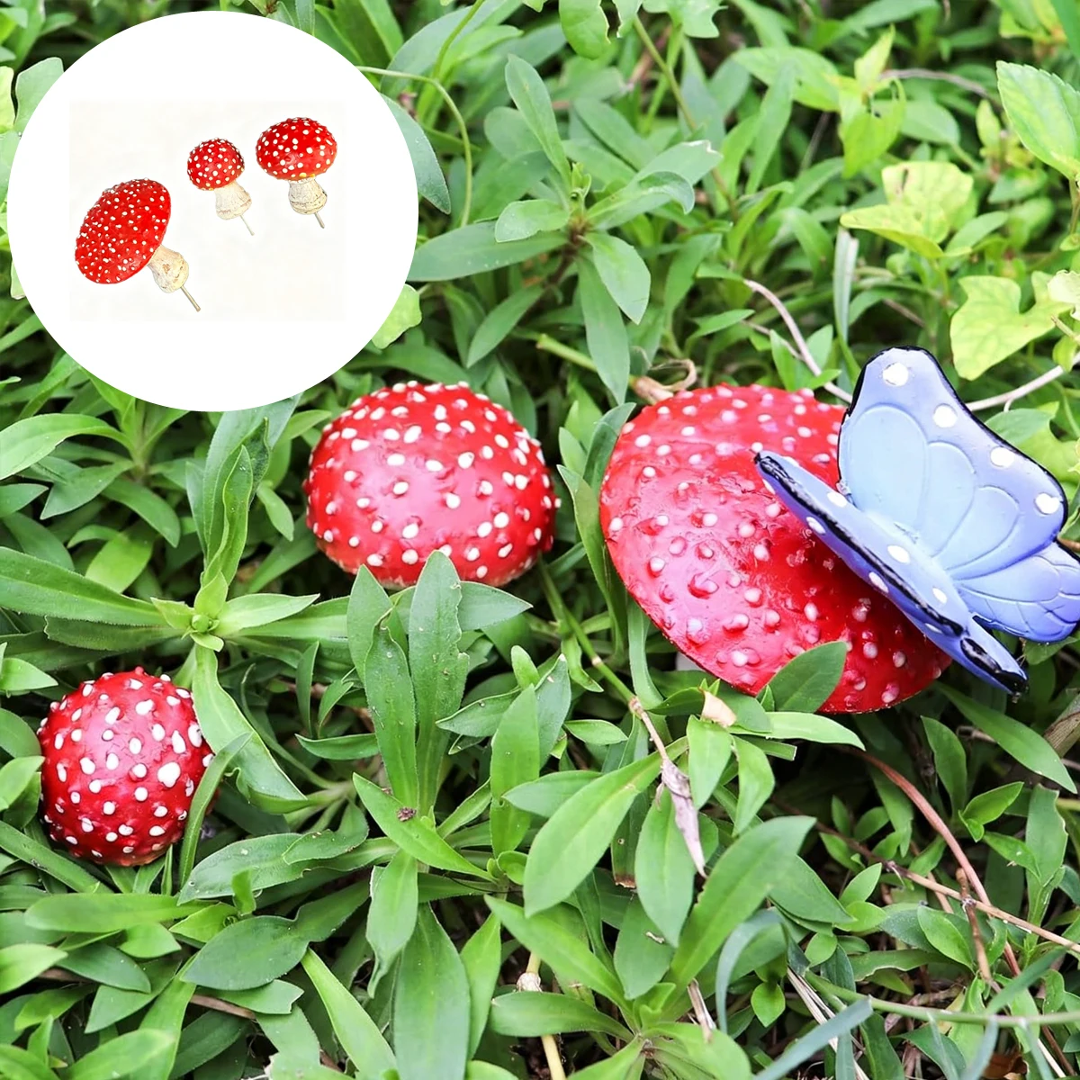 Small Mushroom Ornaments Resin Crafts Decoration Garden Kawaii Room Decor Cheap Figures Dolls for Foliage Cutecore