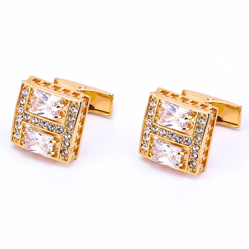 

KFLK hot jewelry for men Gold-color cufflinks shirts button high quality brand luxury wedding men guests