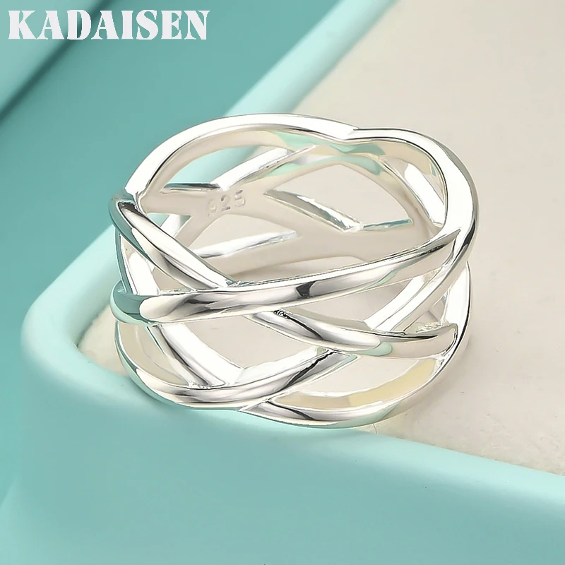 Hot Fashion Exquisite 925 Sterling Silver Net-Shaped Ring Classic Models Refined Luxury Silver Jewelry R010
