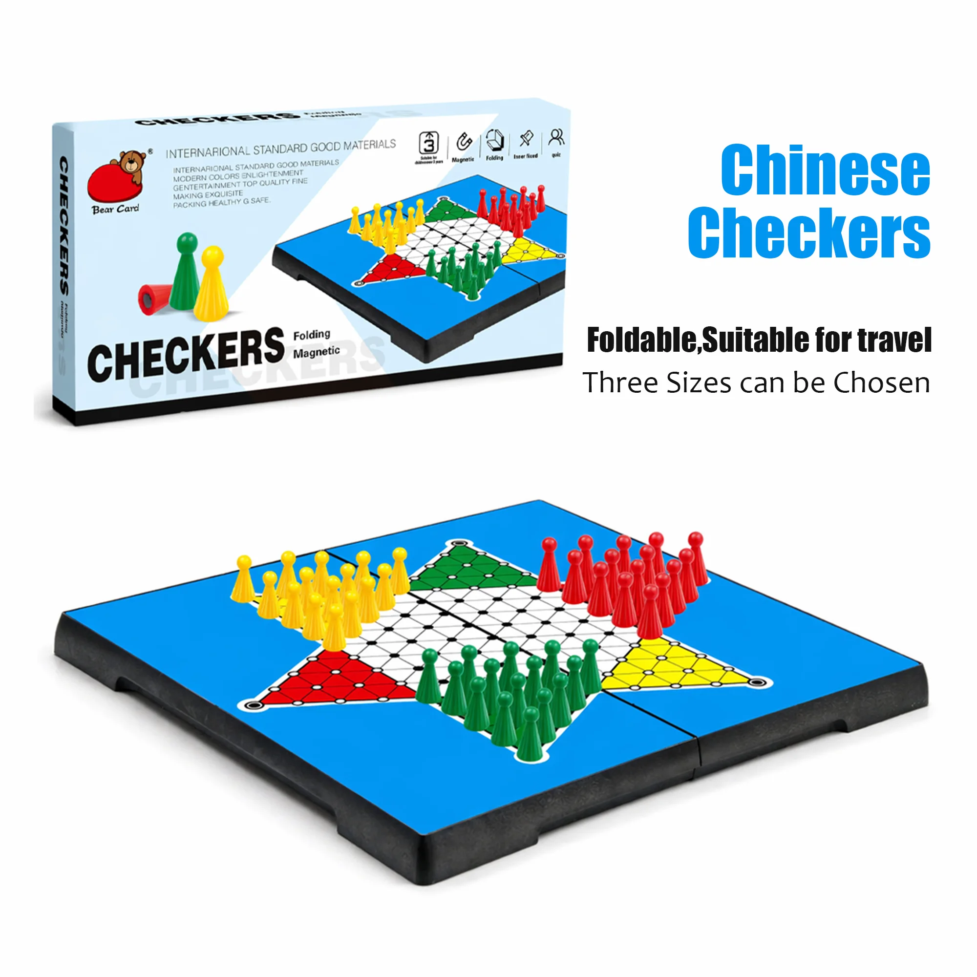 

Folding Checkers Board Game Set for Kids Educational Puzzle Toy Competition Game Students Portable Travel Family Gift Play