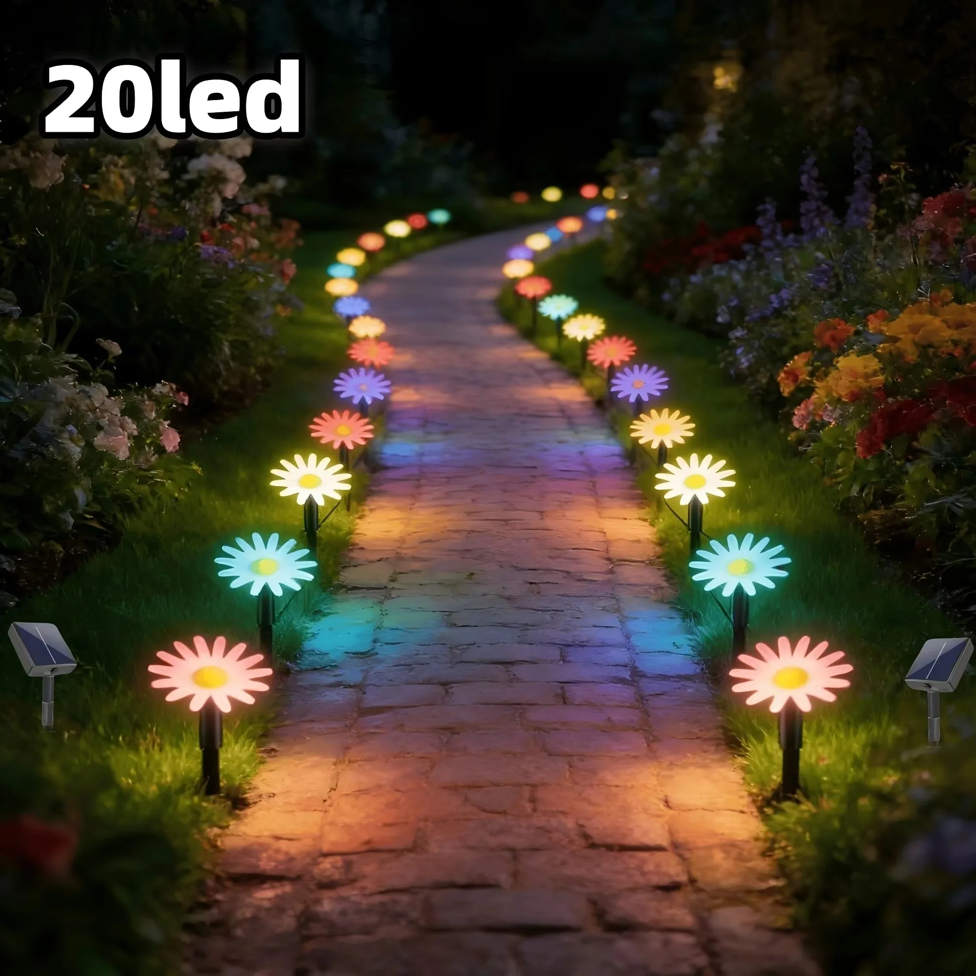 Lifelike Daisy Solar Light Garden Pathway Decoration Party Waterproof for Villa Park Landscape Decor Outdoor Walkway Lighting