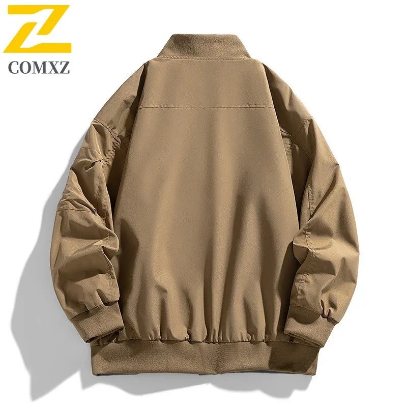 سترة COMXZ للاستخدام الخارجي بياقة واقفة للرجال، معطف مريح للركوب والترفيه والتخييم، خفيف الوزن ومقاوم للرياح، ملابس خريفية جديدة #4