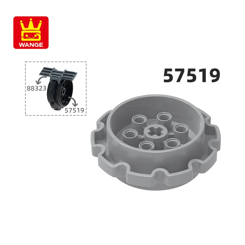 Wange 57519 100g/19pcs bloco de construção de roda de pista grande tanque moc compatível com tijolo diy caixa de presente de brinquedo infantil