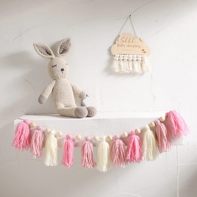 Baby Sleeping Borad Wall Hanging Set toy Room Photography Decoration Wooden Party Accessories Newborn Room Hanging Set Gifts