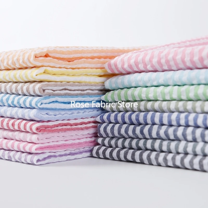 1 Meter Bubble Plaid Striped Fabric Light Weight Polyester Cotton DIy Sewing Clothes Shirts Casual Wear Handmade Crafts Telas