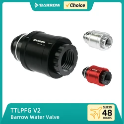 Barrow Water Valve Switch Plug TTLPFG V2 Male To Femal G1/4 Flat Hand Push Type Metal Valve PC Gaming Liquid Cooling System