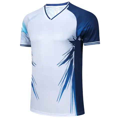 T-shirt da tennis da badminton da uomo, corsa, palestra, allenamento all'aperto, maniche corte stampate, camicie da corsa sportive traspiranti ad asciugatura rapida