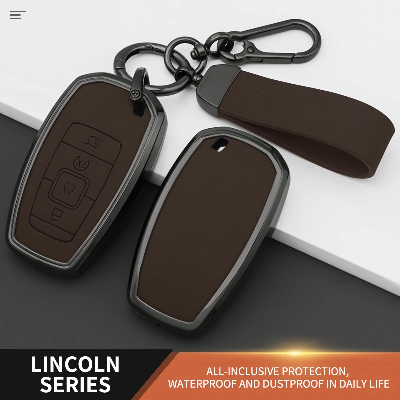 Funda de aleación para llave de coche Lincoln Continental MKC MKZ MKX Navigator Z Nautilus Aviator Corsair 2017 2018 2019 2022 Llavero