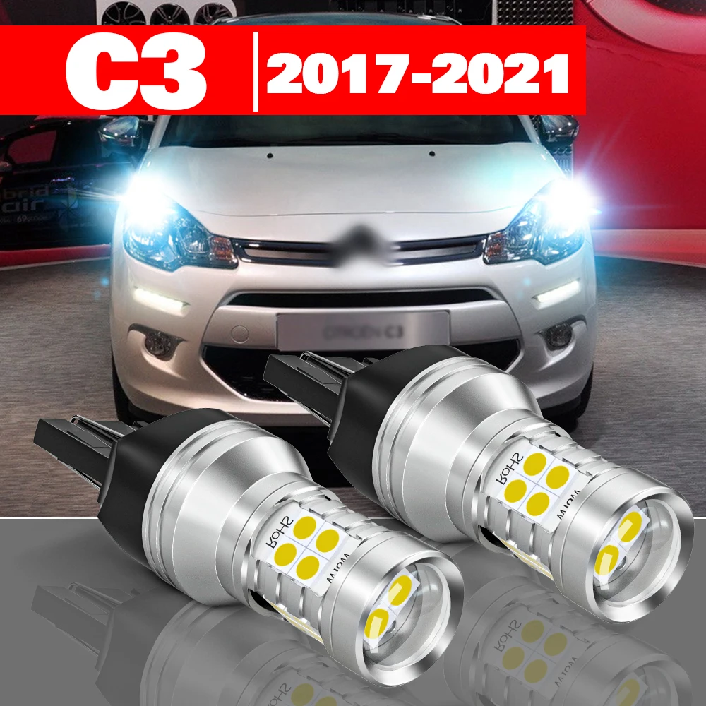

For Citroen C3 2017-2021 2pcs LED Daytime Running Light DRL Accessories 2018 2019 2020