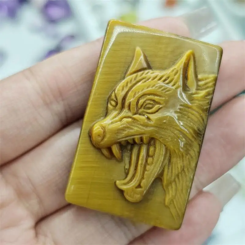 

Натуральный желтый тигровый глаз камень кулон резьба исцеляющий камень Рейки розовый кристалл украшения дома подарки 1 шт.