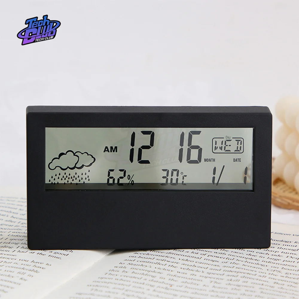 Multifunction Electronic Alarm Clock Student Mute Simple And Children'S Bedroom Smart Digital Clock Thermometer Hygrometer
