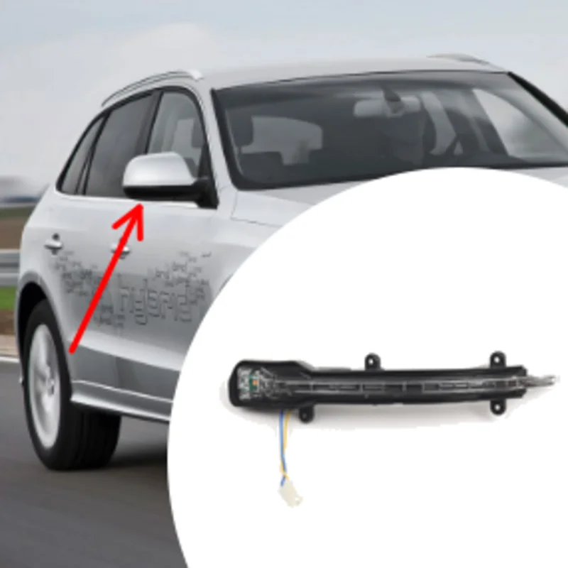سيارة الأيمن مرآة الرؤية الخلفية بدوره مصباح إشارة الجانب مرآة ضوء 4L0949102A ل Q5 Q7 2009-2016 #5
