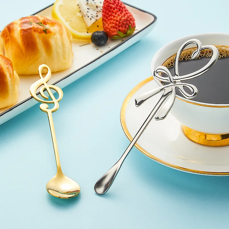304 Stainless Steel Cute Little Spoon for Household High-value Children's Dessert Ice Cream Stir Honey Coffee Spoon