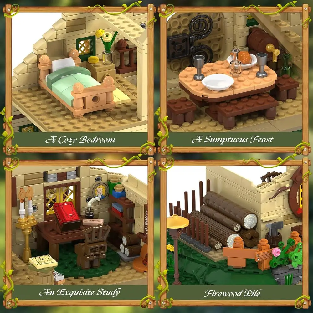 Juego de bloques de construcción de casa en el árbol medieval de fantasía con interior, jardín, 2088 piezas, regalo ideal para adultos