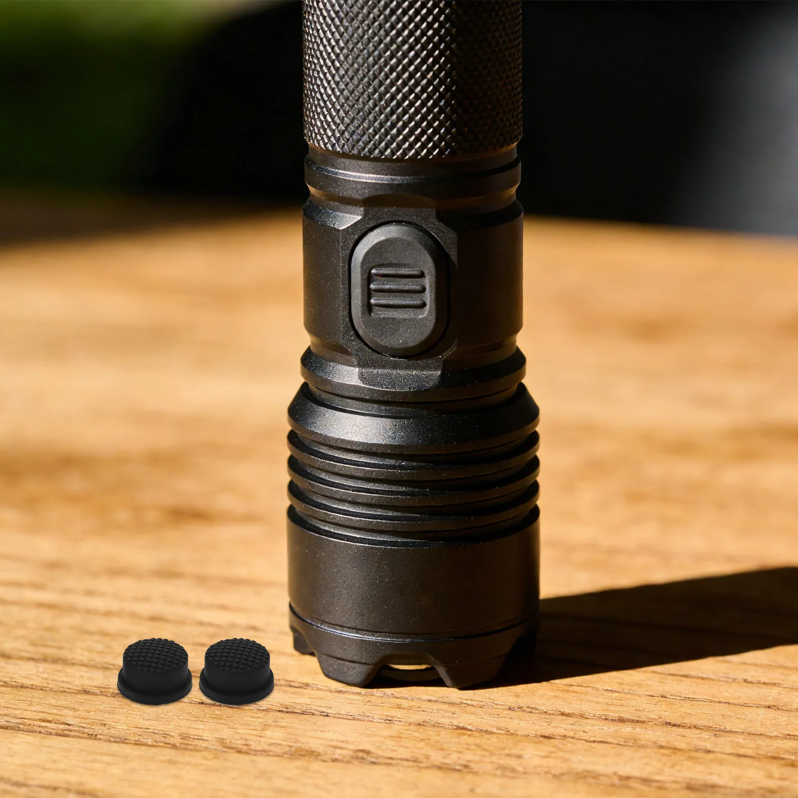 2Pcs Waterproof Rechargeable LED Flashlight Switch Cap Rubber Soft Boot Cover 13.5x7.5mm Push Button Replacement for Handheld