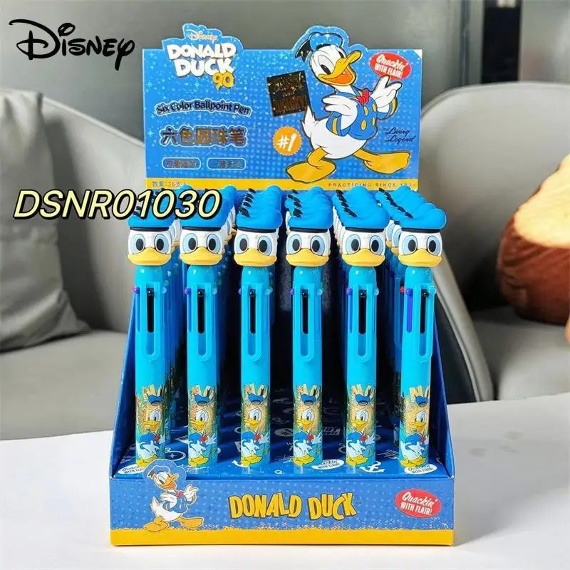 12/36pcs Disney Donald Duck 6 Colors Ballpoint Pen Cute Cartoon Gel Pen Writing Tool Pen Student Stationery Key Marker Pen