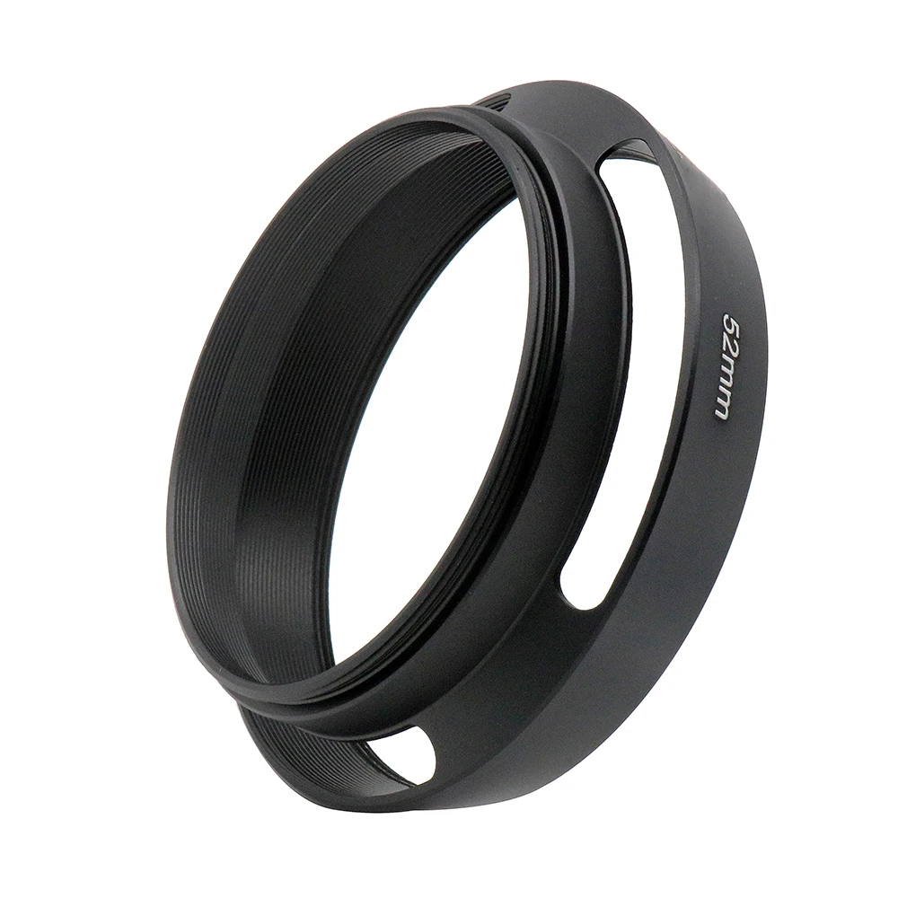 Camera Lens Hood Metal Vented 35/37/39/40.5/43/46/49/52/55/58/62/67/72/77/82mm Screw-in Protector