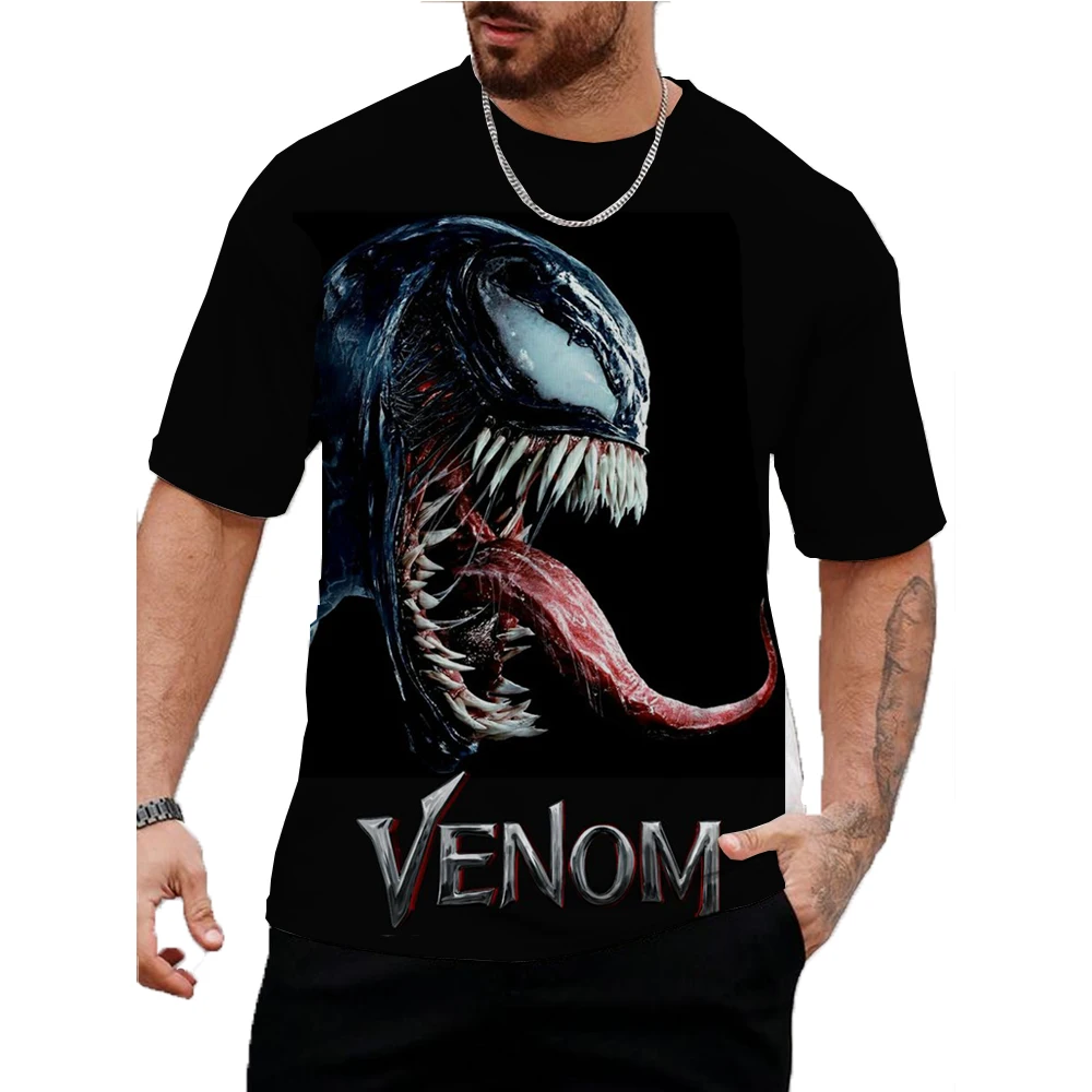 Marvel Venom PrintT-Shirt 3D Men\'s Shirts Summer Short Sleeved Male Pullover Oversized Tops Tees Men Clothing