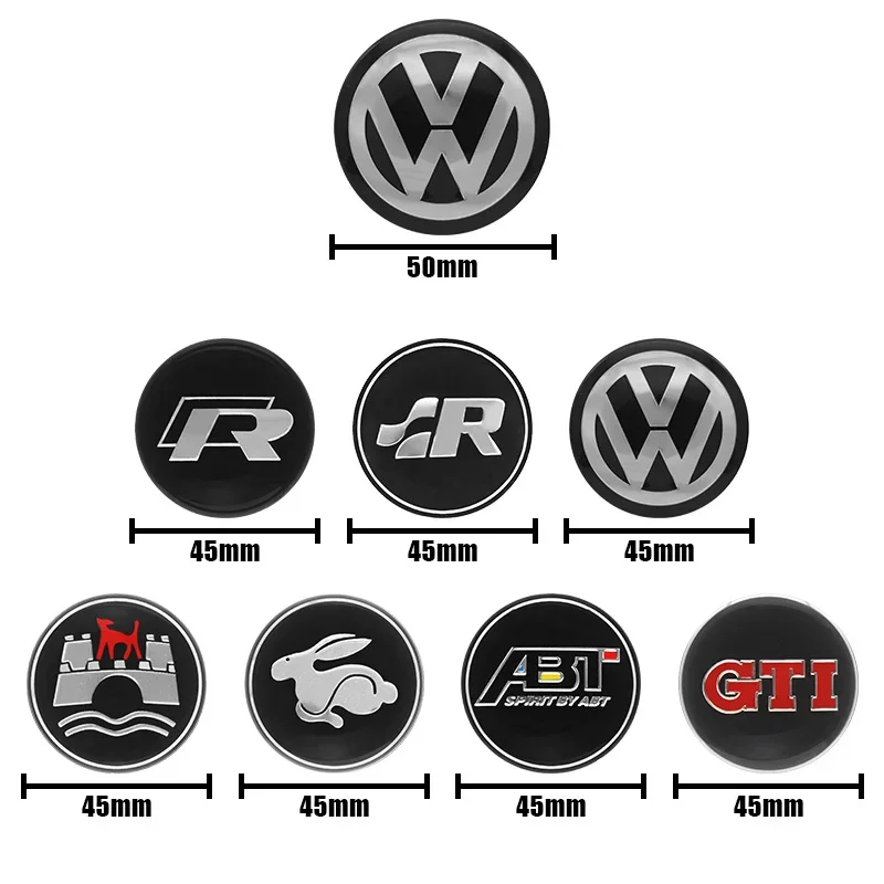 For VW Volkswagen Jetta MK5 Golf Car Steering Wheel Center Emblem Badge Sticker For Volkswagen VW Golf Polo Passat GTI R Line R3 view 2
