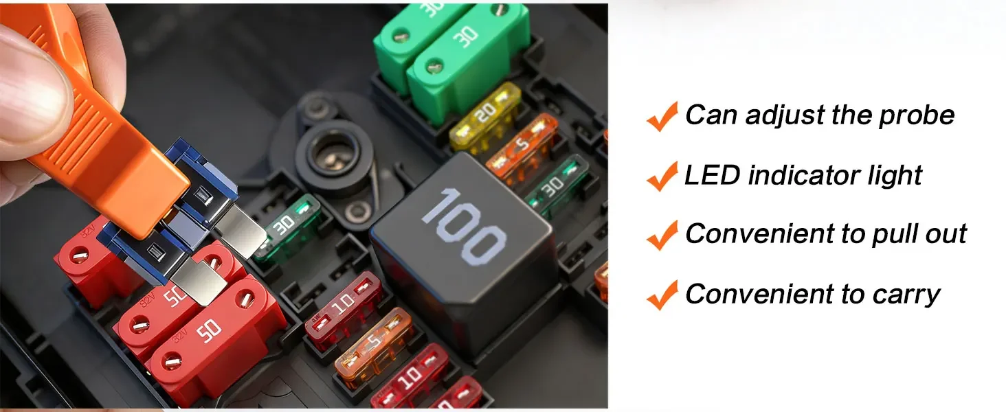 Sicherungstester, Kfz-Tester, Klingenabzieher, Multifunktions-Autodiagnosegerät, Entfernungswerkzeug, Klingen-Autodiagnosegerät, Universal – Detail 4