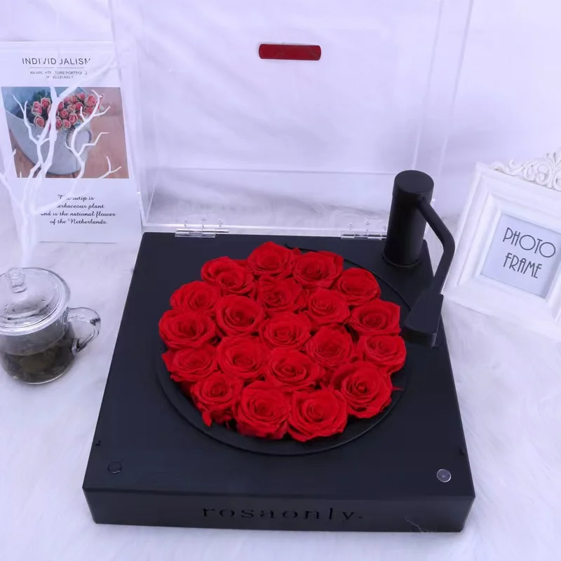 

Eternal flower phonograph gift box music version rose bluetooth phonograph valentine's day gift holiday gift