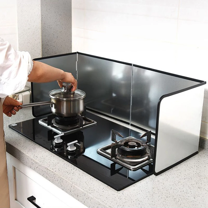 Kitchen gas stove splash proof plate, galvanized plate sink, stove top, waterproof, oil proof, splash proof protective cover