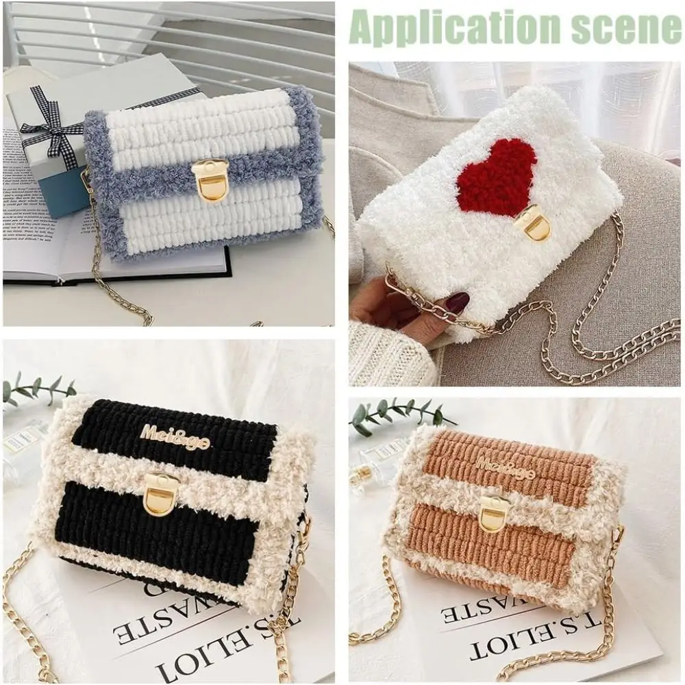 Bag Accessories Plastic Bag Mesh Grid Set Handmade White Crochet Bags Kit Knitting Plastic Mesh Kit