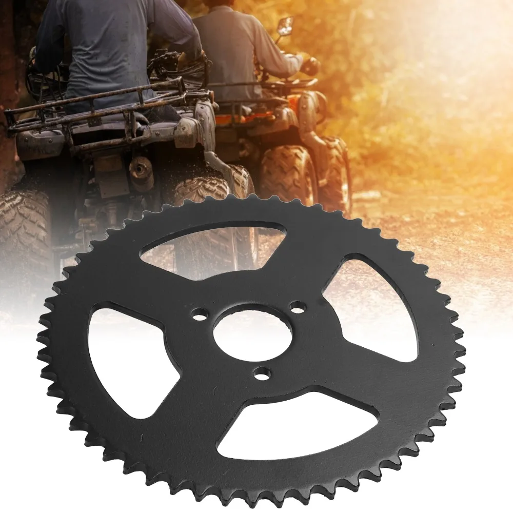 

T8F 54 зубца задняя звездочка цепи стальная 3 отверстия картонная звездочка легко устанавливается 26 мм для мотоцикла 47cc/49cc скутера