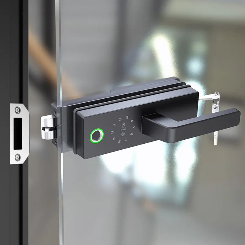 

Office with Keyless Perforated Glass Door Intelligent Fingerprint Password Magnetic Card Lock High Partition Door Lock