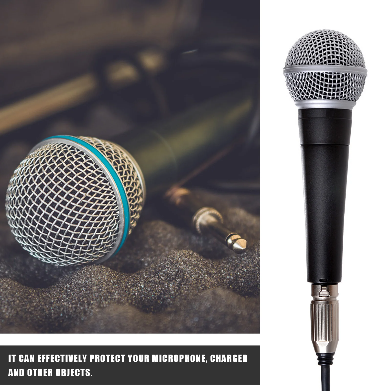 

1Pcs Microphone Case Simple Microphone Bag Strong Wear Resistant Material Large Capacity Storage Pouch for Mic Digital Products