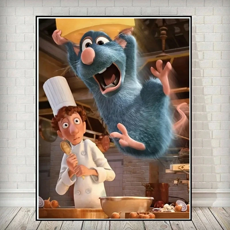 Disney 5D Diamond Painting Ratatouille Diamond Embroidery Cartoon Full Round Drill Mosaic Rhinestones Home Bedroom Wall Artwork