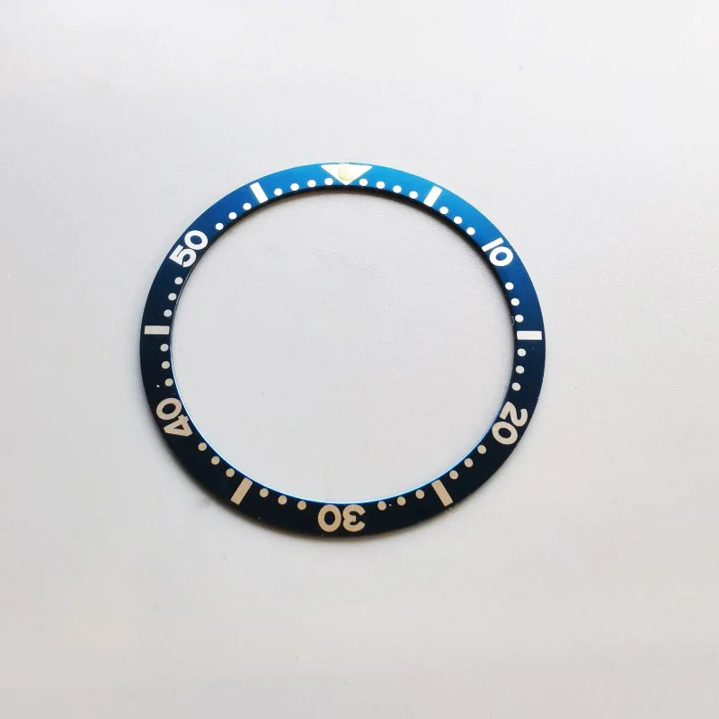 Watch Parts 38mm SKX6105 Black Blue Green Luminous Beads Flat Aluminum Bezel Insert Fit For SKX Turtle 6105 NH35 NH36 Movement