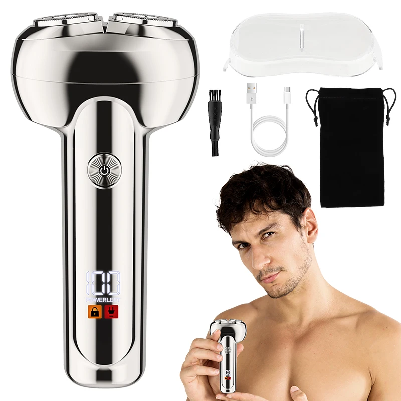 Resuxi MS-2305 Rechargeable Beard Trimmer Cordless Wet & Dry Shaver Clean Electric Foil Razor for Men One Step Shaver