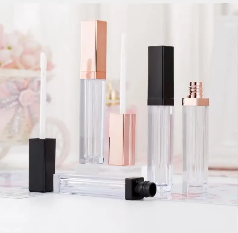 10/30/50pcs High Class Rose Gold Lip Gloss Bottle Plastic Empty Cosmetic Oil Refillable Tube Liquid Lipstick Storage Bottle