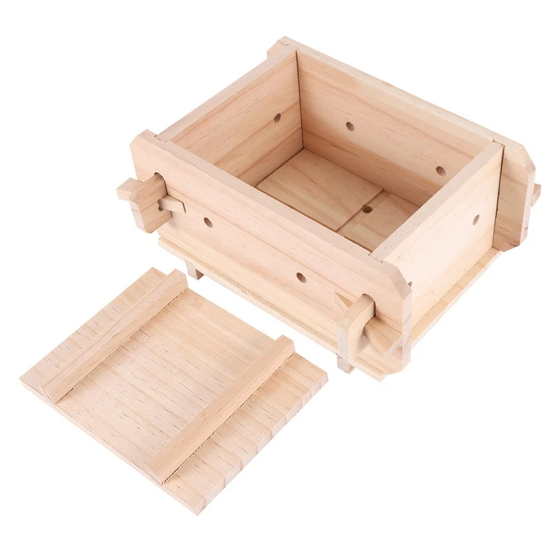 6x Tofu Schimmel Tool, Verwijderbare Houten Persdoos, Thuis Keuken Tofu Maker Pers Mal Kit Voor Diy Tofu Schimmel Koken Handgemaakt