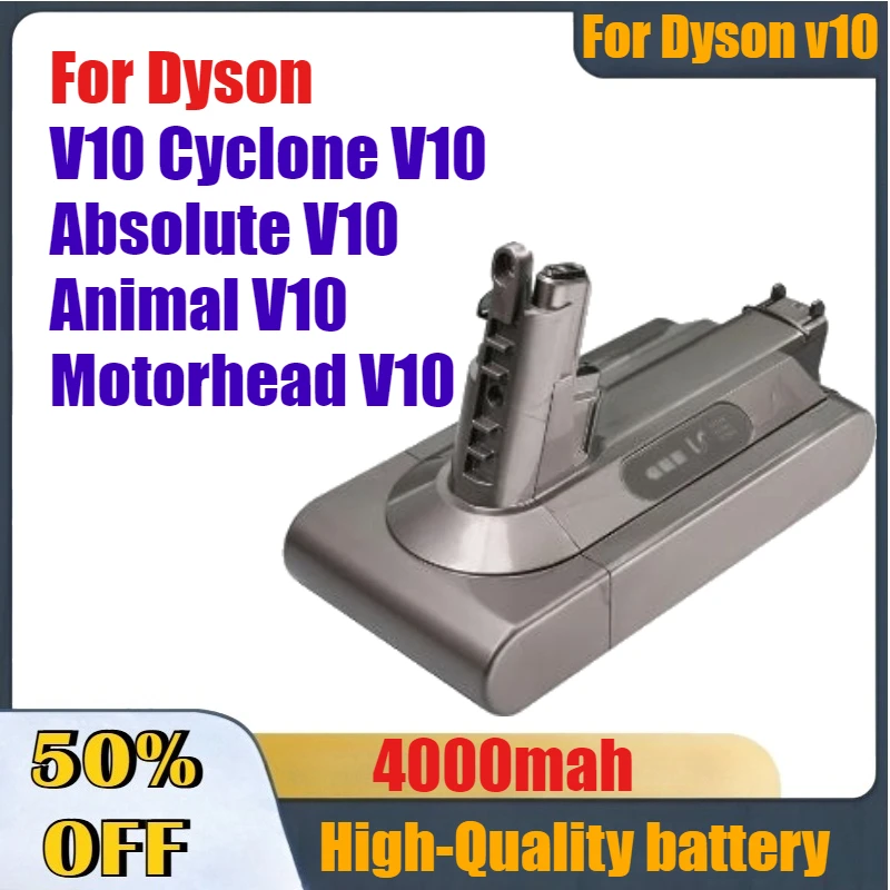4000mah High-Performance Rechargeable Battery For Dyson V10 Cyclone  Absolute Animal  Motorhead  Series